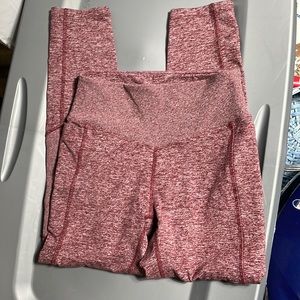 Women's Heathered Pink High-Waisted Leggings